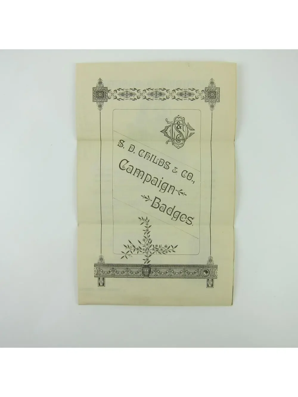 1884 Commercial House Huntington Indiana Letterhead SD Childs Co Badges Ad Lot